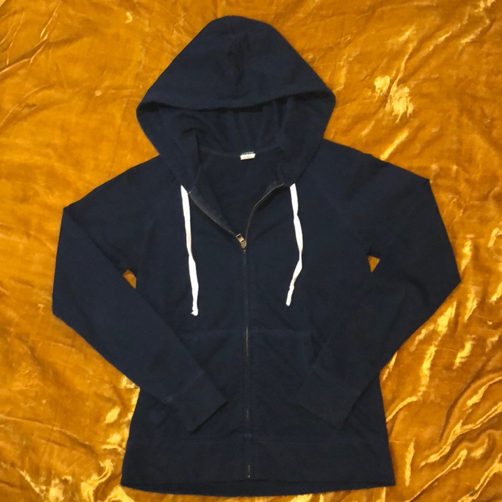 J Crew Full Zip Navy Sweatshirt / Hoodie XS